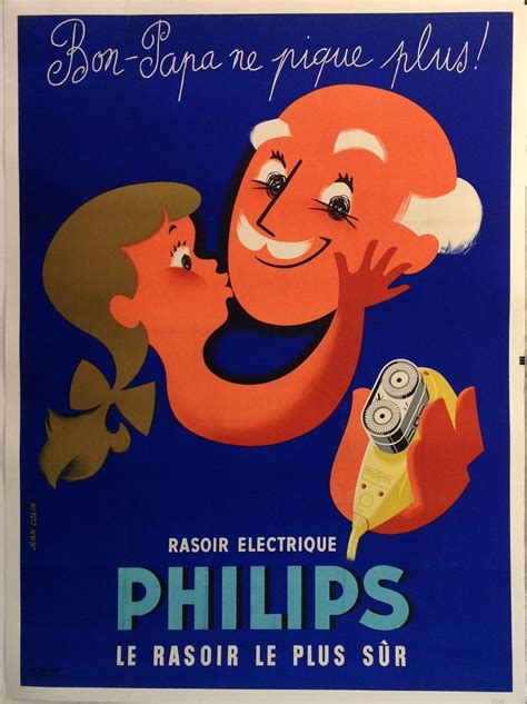 Philips Rasoir Electronic Vintage Advertising Posters Retro Ads