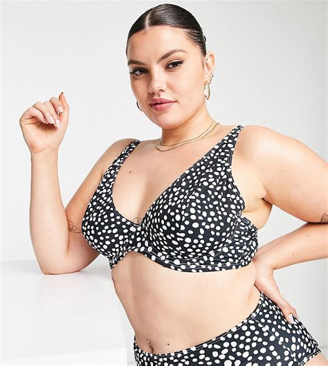 Peek Beau Curve Exclusive Mix And Match Underwire Bikini Top In Black