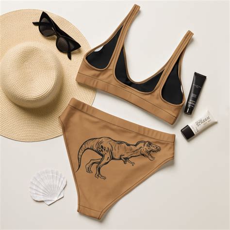 T Rex Nude Recycled High Waisted Bikini Sizes XS 3XL Etsy