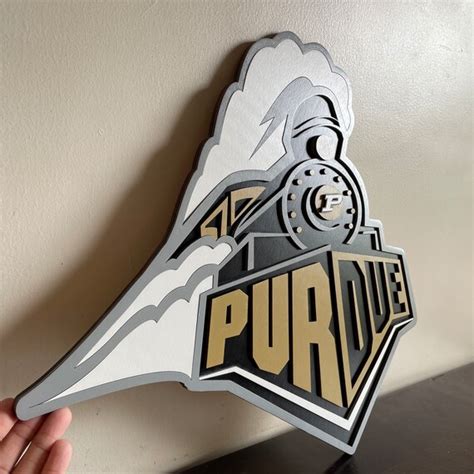 Purdue University Inspired 3d Sign Crest Wooden Wall Hanging Etsy