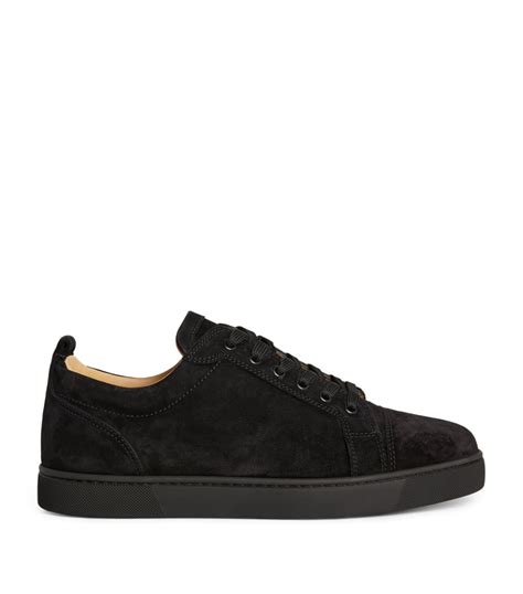 Mens Christian Louboutin Black Louis Orlato Suede Low Top Sneakers Harrods Uk