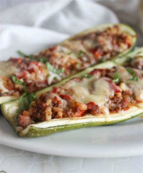 Stuffed Zucchini With Ground Beef And Rice Recipe Recipe Zucchini