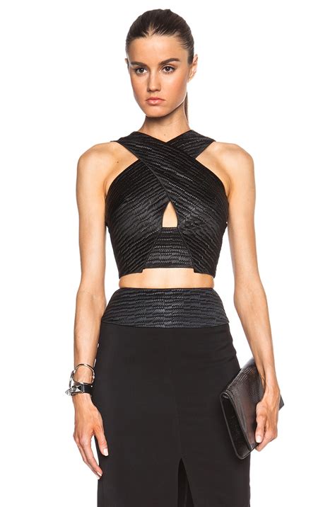 Lagence Criss Cross Crop Top In Black Fwrd