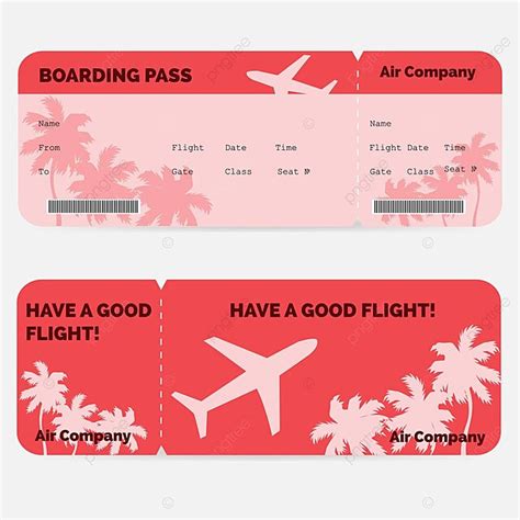 Isolated White Background With Red Airline Boarding Pass Ticket Vector