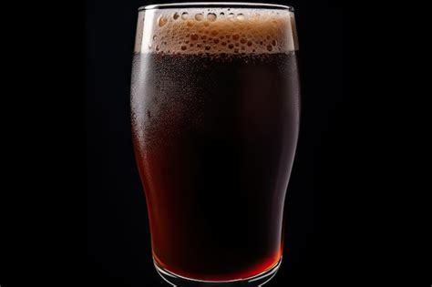 Vista Superior De Una Cerveza Oscura Con Espuma En Un Vaso Aislado En