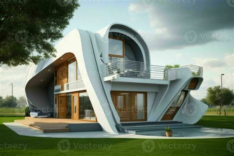 House In Trendy Futurism Style Pro Photo Stock Photo At Vecteezy