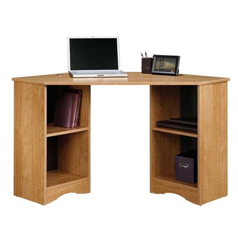 Sauder Beginnings Highland Oak Desk With Storage The Home Depot