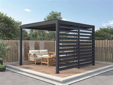 Pérgola bioclimática autoportante em alumínio 12 m² antracite