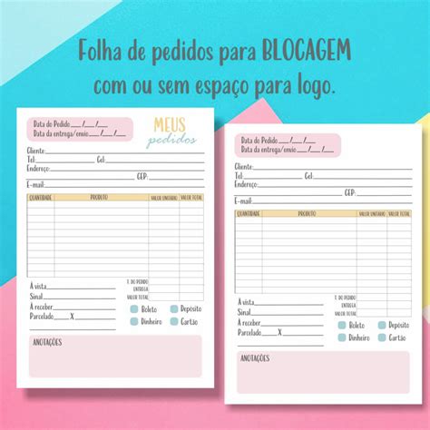 Bloco De Pedidos Para Vendas Elo Produtos Especiais