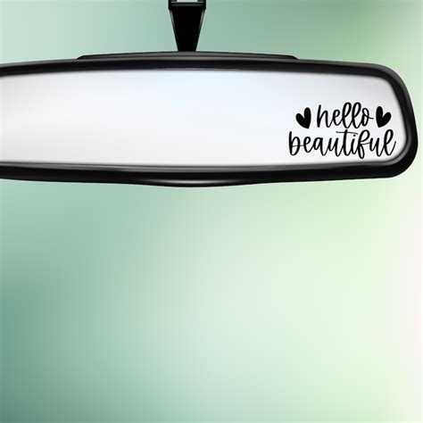 Hello Beautiful Rear View Mirror Decal Mirror Sticker Etsy