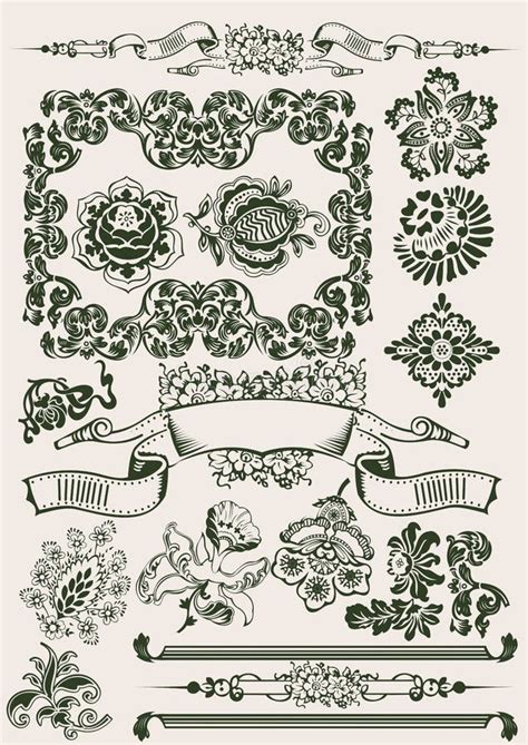 One Color Flowers Vintage Clipart Stock Vector - Illustration of clip ...