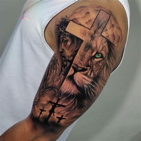 Rosary Tattoo Rob Lion Arm Tattoo Tattoo Legs Male Tattoo Sleeves