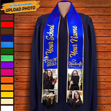 Personalized Custom Photo Class Of 2023 Stoles Sash Graduation T Hm