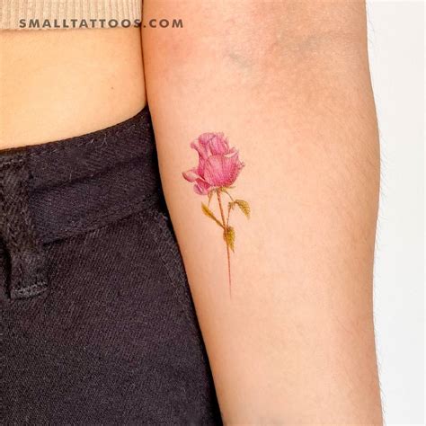 Pink Rose Temporary Tattoo By Mini Lau