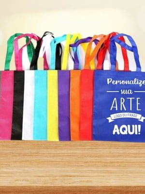 Embalagem Personalizada C Logo Em Tnt Sacola Ecobag 30x30cm