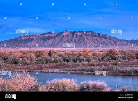 Sandia mountains at sunset Stock Photo - Alamy