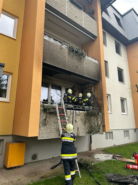 Balkonbrand Freiwillige Feuerwehr Villach Perau