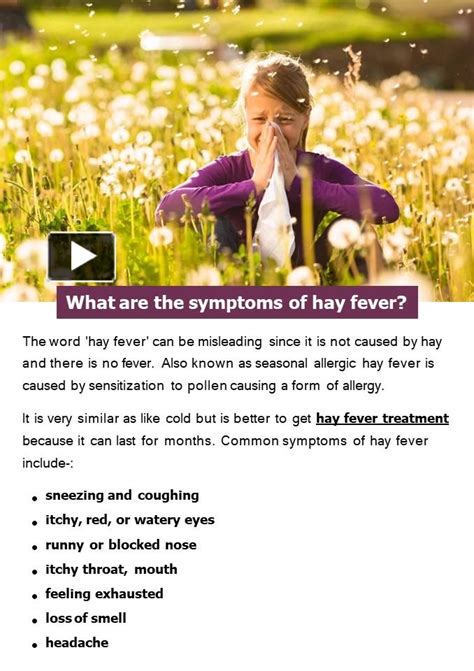 Ppt What Are The Symptoms Of Hay Fever Powerpoint Presentation Free To Download Id