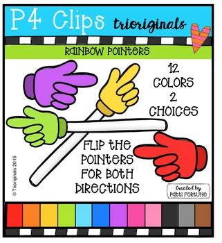 P Rainbow Pointers P Clips Trioriginals Digital Clip Art Tpt