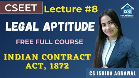 Free Cseet Legal Aptitude Online Class Lecture Contract Act Cs