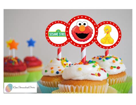 Sesame Street Cupcake Toppers Sesame Street Birthday Circles