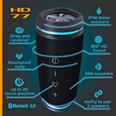 TREBLAB HD77 Ultra Premium Bluetooth Speaker Loud 360 HD Surround