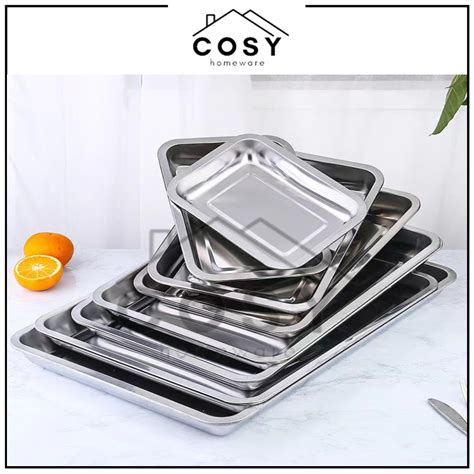 Jual Cosy Nampan Stainless Persegi Tebal Mm Nampan Peniris Minyak