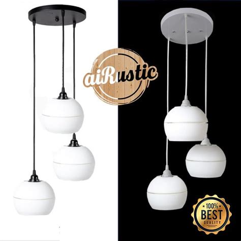 Jual MURAH KAP LAMPU GANTUNG HIAS 3 IN 1 MINIMALIS CAFE PLAFON ATAP