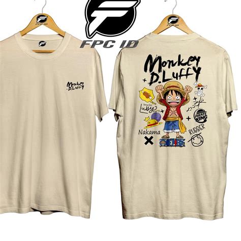 Top Product One Piece Anime T Shirt Monkey D Luffy Cotton Combed S