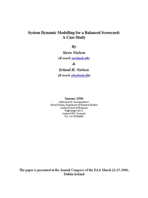 System Dynamic Modelling for a Balanced Scorecard | PDF | Mathematical ... 