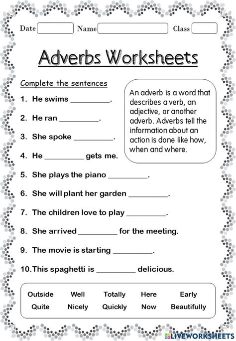 771367 Adverbs Kyvonna Elise Rock Liveworksheets