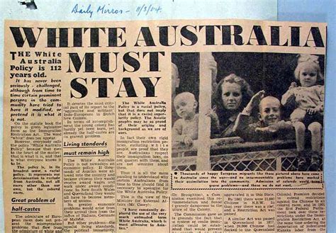 Reasons Why The White Australia Policy Must Stay Newspaper Article