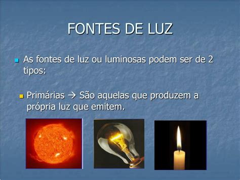 Fontes De Luz Primarias E Secundarias