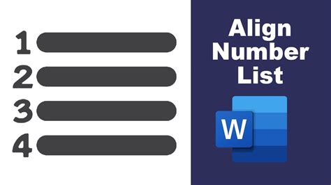 How To Align Numbering List In Microsoft Word Youtube