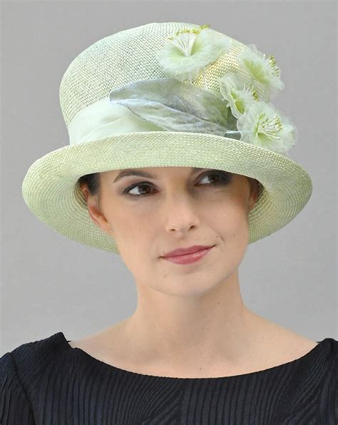 Wedding Hat Cloche Derby Hat Mint Green Hat Dressy Hat Church Hat