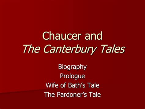 Chaucer's The Canterbury Tales