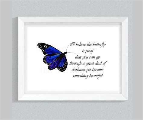 Butterfly Print With Quote Healing Art Inspirational Motivational