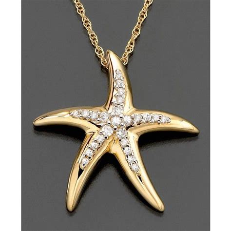 Diamond Necklace 14k Gold Diamond Starfish Pendant Macys Starfish