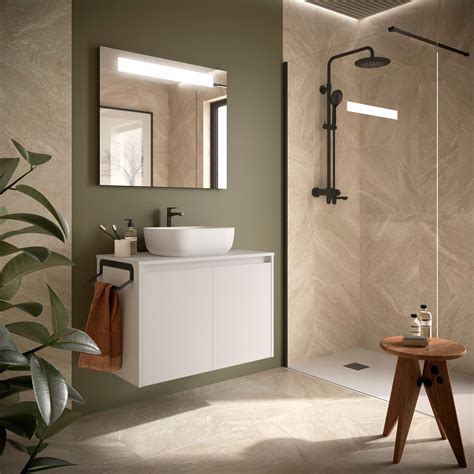 Mueble de baño NOJA 800 2 puertas WHITE SATIN Encimera