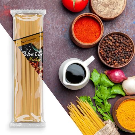 Free Spaghetti Packaging Mockup PSD Template - Mockup Den