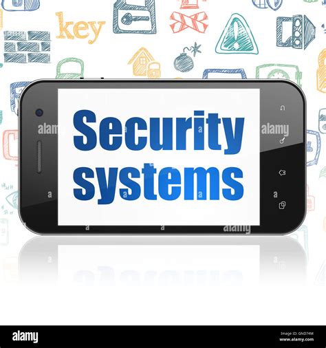 Security Concept Smartphone With Security Systems On Display Stock