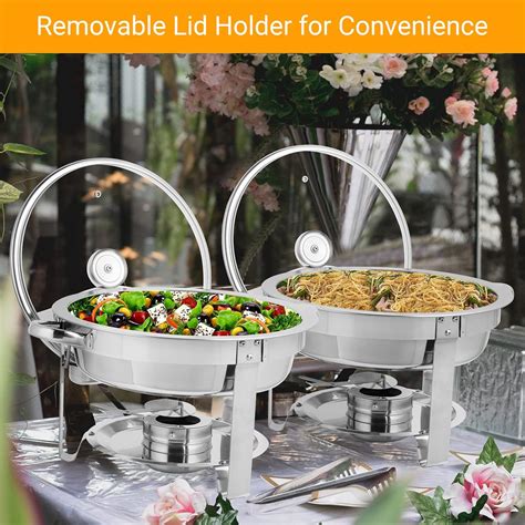 Buy Rovsun 5qt 4 Pack Chafing Dish Buffet Set Stainless Steel Round