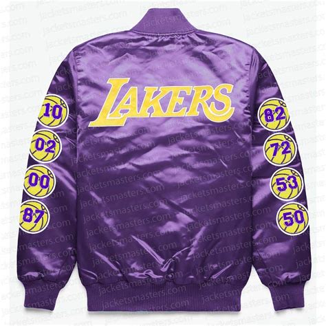 Satin Starter Patches Exclusive Los Angeles Lakers Purple Jacket