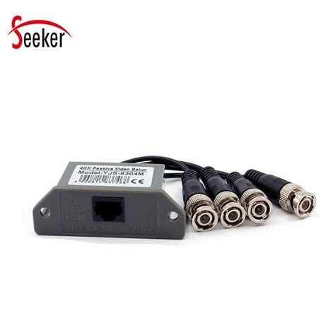 High Quality 4ch Utp Cctv Balun Passive Transceiver Rg45 With Cctv Bnc Connector Cable Via