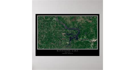 Keystone Lake Oklahoma From Space Satellite Map Poster Zazzle