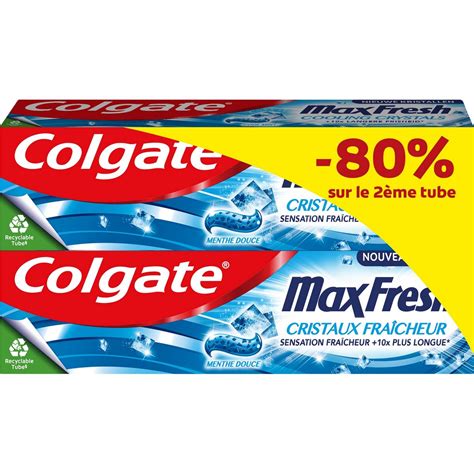 Colgate Dentifrice Max Fresh Cristal Fraicheur X Ml Pas Cher Auchan Fr