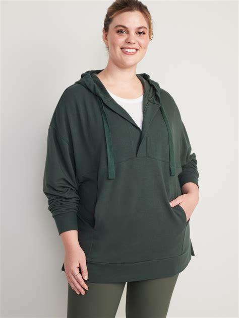 Live In Cozy Knit French Terry Tunic Hoodie For Women Old Navy