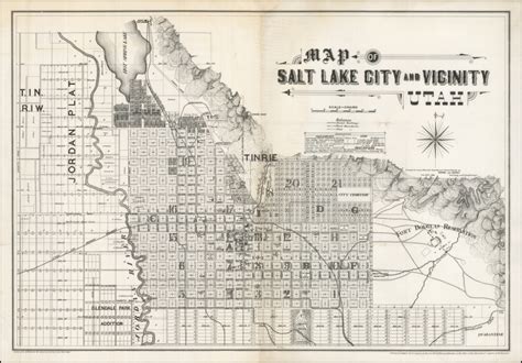 A Rare Early Plan Of Salt Lake City With The Lands Of Charles Popper