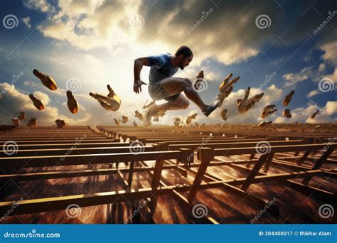 A Man Leaps High Into The Air In A Stadium Exuding A Sense Of Action