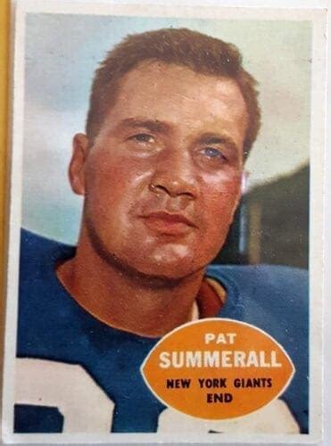 Pat Summerall Topps 1960 New York Giants NFL Trading Card #77